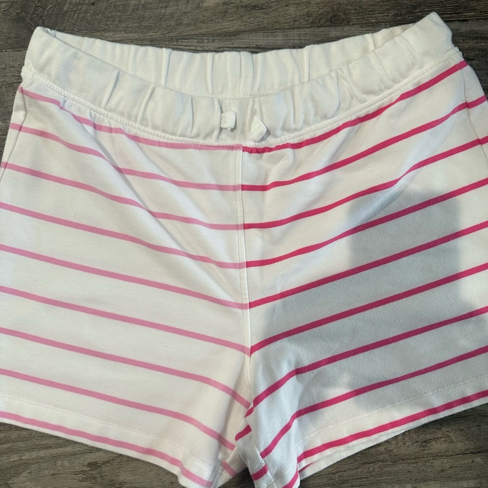 J. Crew White Shorts with Pink Stripes